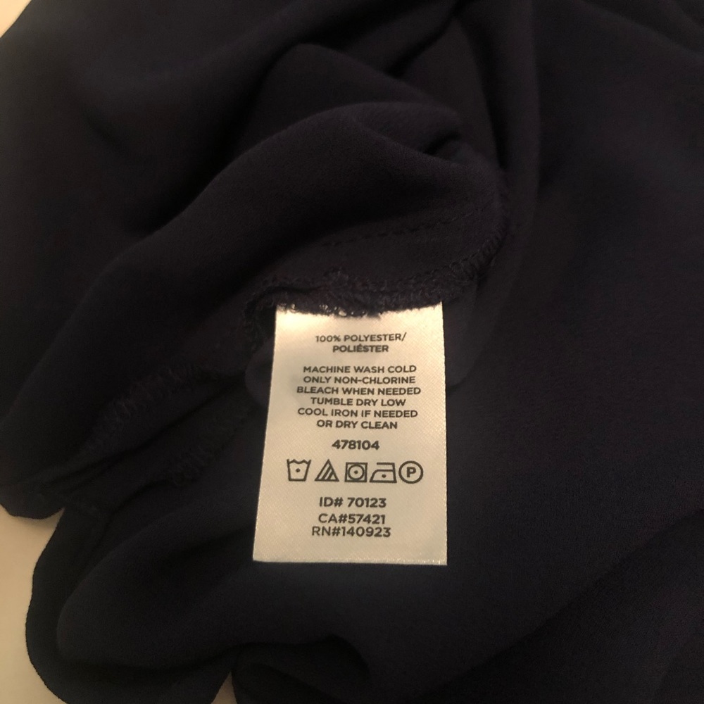 LOFT Navy Embroidered Top - Picture 6 of 8